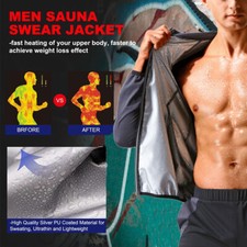 Ropa deportiva para esculpir el cuerpo de la chaqueta de la sauna de los hombres