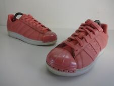 Scarpe da ginnastica donna taglia 4,5 UK ADIDAS Superstar rosa pelle punta metallo stringate
