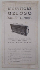 Ricevitore Geloso Super G-500/S. Supereterodina a 5 valvole 3 gamme 1948 (Radio)