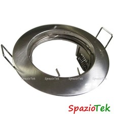 Controsoffitto colore ARGENTO foro 6-7cm faretto incasso gu10 mr16 LUCE FISSO