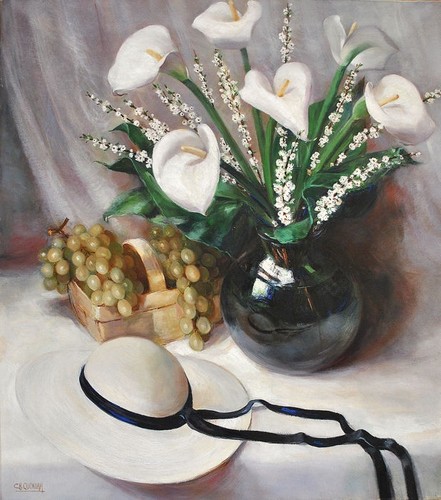 Nature morte aux arums au - nature,