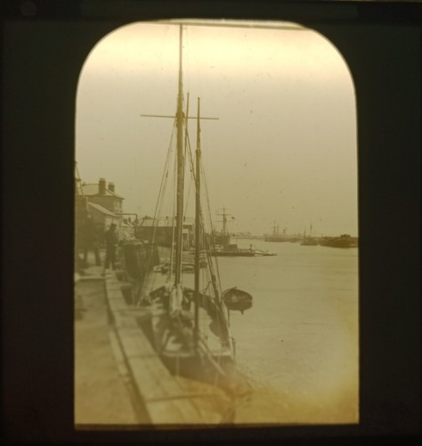 Antique magic lantern river - lantern,