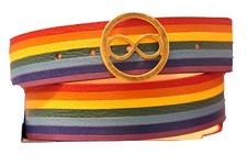 cintura in pelle arcobaleno