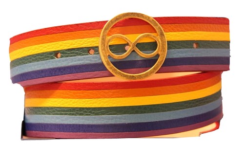 Cintura pelle arcobaleno - pelle,