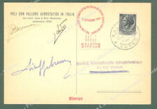 VOLO CON PALLONE AEROSTATICO SALUZZO-TORINO. Firme dei piloti, 12.9.1954