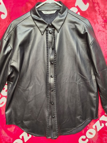 Zara giacca camicia ecopelle