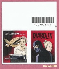 ITALIA 2022 Giussani Diabolik FRANCOBOLLO + CHIUDILETTERA con CODICE A BARRE ADx