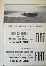 VECCHIA PUBBLICITA' FIAT MOTORE MOTOSCAFO