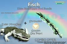 ??PESCE | SET CANNA MUSCHIO ANZIANO [Perla marina dorata avvolta + muschio anziano]