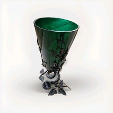 Vaso vetro ferro - vaso, battuto