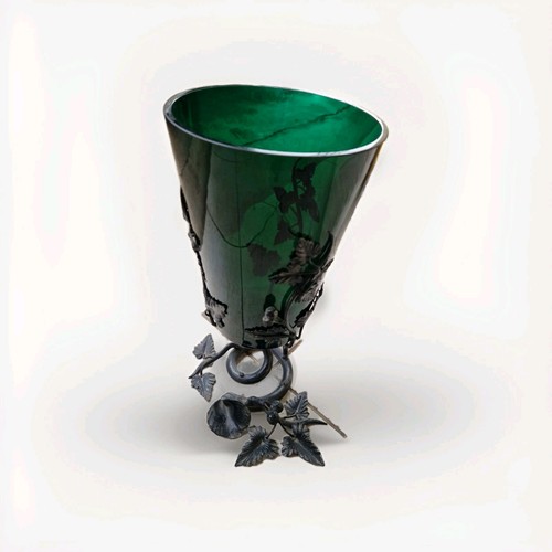 Vaso vetro ferro battuto - vetro,