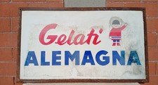 Targa Insegna Pubblicitaria Gelati Alemagna Anni 50-60