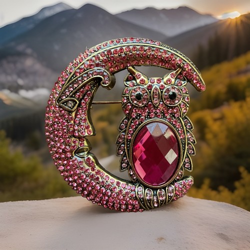 Spilla cristallo rosa - spilla,