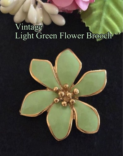 Spilla vintage con fiori - , verdi
