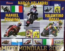 POSTER BIFACCIALE VALENTINO ROSSI MARCO MELANDRI POGGIALI ALIZEE CM. 47X60 #NUS