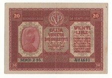 20  LIRE BUONO DI CASSA VENETA