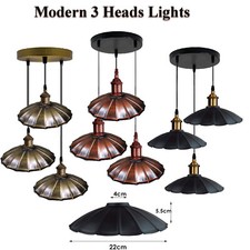 Plafoniera a sospensione multipiano 3 vie design floreale paralumi montaggio moderno