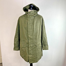 Cappotto Parka Militare Vintage 1969 Esercito Francese OG Verde Tg 92C Mod Scooter Revival