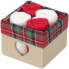 Lavette bagno 30x30 cm. con cestino set 4 pz. CORTINA