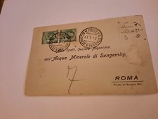 BIGLIETTO POSTALE ACQUA SANGEMINI ROMA DA 5 CENTESIMI 1917 DOPPIA AFFRANCATURA