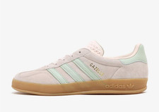 Scarpe da ginnastica Adidas Originals Gazelle indoor rosa verde chiaro da donna taglia. Regno Unito. 6