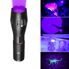 Torcia UV Torcia LED Zoomabile Ultra Viola Nero Bianco Rilevatore Doppia Luce