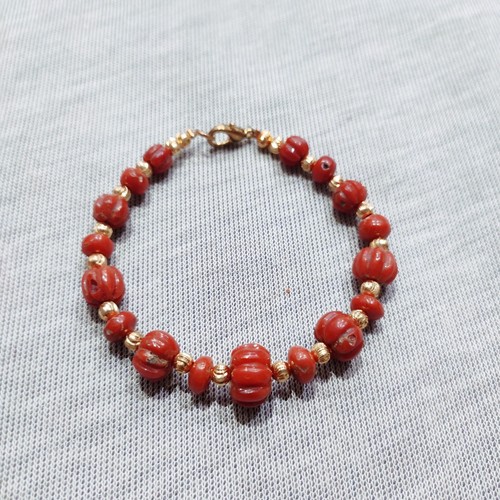 Bracciale perle melone corallo