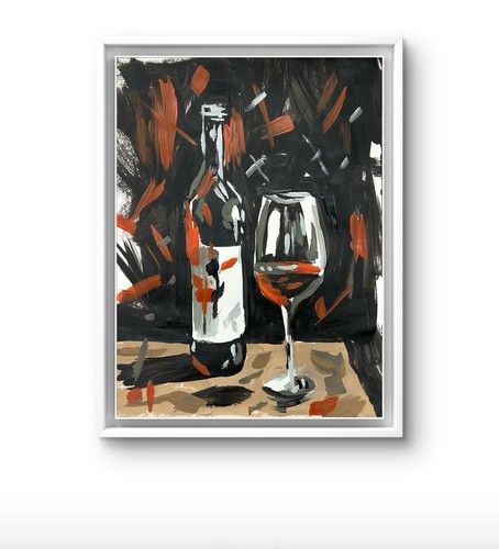 Quadro vetro bottiglia vino - quadro,