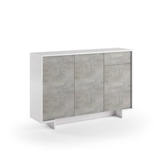 MADIA COLOR BIANCO E CEMENTO CON 3 ANTE, 4 SCOMPARTI INTERNI E 1 CASSETTO 87X134