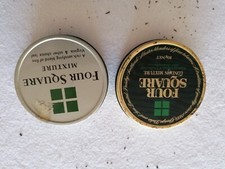 2 SCATOLE DI LATTA  PER TABACCO DA PIPA VUOTE marca FOUR SQUARE