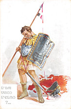 D1982) CARTOLINA WW1 SATIRICA GRANDE IMPERO GERMANICO HAI VISTO L'ELMO