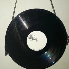 borsa rock vinili e pelle tracolla catena