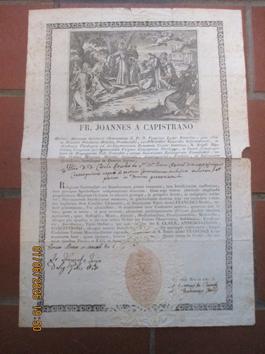 Reliquia attestato ordine - attestato,