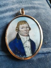 MEDAGLIONE MINIATURA RITRATTO del 700 IN ORO ROSA ANTICO  18KT