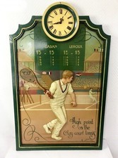 Tableau avec horloge Country Corner partie de tennis