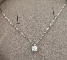Diamante carati kt 0.5 compreso di catenina in oro 750% bianco 18 kt