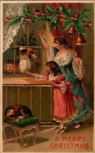 Mother and daughter waving - , at