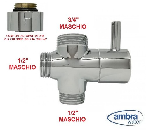 Deviatore ottone cromato - deviatore,