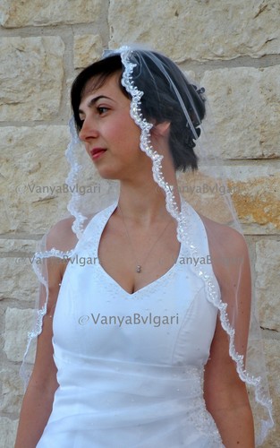 Velo sposa pizzo con - pizzo,