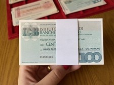 MAZZETTA 100 MINIASSEGNI ISTITUTO CENTRALE DI BANCHE E BANCHIERI 100 LIRE 1977