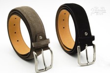 Cintura uomo donna in camoscio artigianale regolabile alta cm 4 made in italy