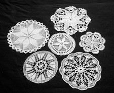 SET DI 25 CENTRINI  ALL'UNCINETTO IN COTONE ECRU'/ BIANCO