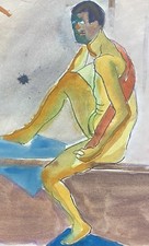 Figura Presidente Maschile Nudo Espressiva Schizzo Studio Anonimo Sconosciuto