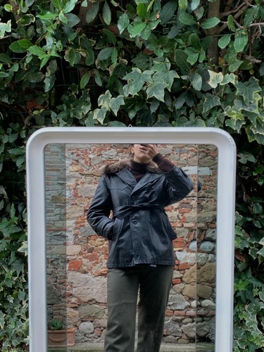 Giacca nera vera pelle - , con