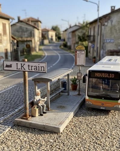 Train fermata autobus stile - autobus,