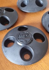 4 Coppa Ruota / Coprimozzo / Copricerchio in plastica neri per Alfa Romeo Alfett