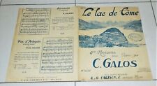 Spartito LE LAC DE COME di C. GALOS Il lago di Como - Carisch PIANO sheet music
