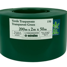 LASTRA PVC FLESSIBILE VERDE TRASPARENTE H 20 CM SPESSORE 2 MM ROTOLO 50 METRI