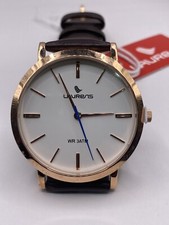 OROLOGIO LAURENS  UOMO QUARZO ORO ROSA CINTURINO MARRONE NUOVO SCATOLA GARANZIA
