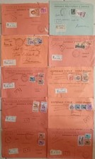 LOTTO 10 BUSTE REPUBBLICA CON AFFRANCATURE RACCOMANDATE STORIA POSTALE..........